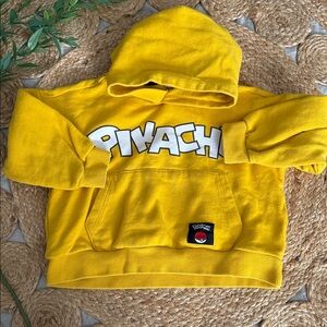 Zara Boxy Cotton Hoodie Pokemon pikachu Sweatshirt. Size 4-5